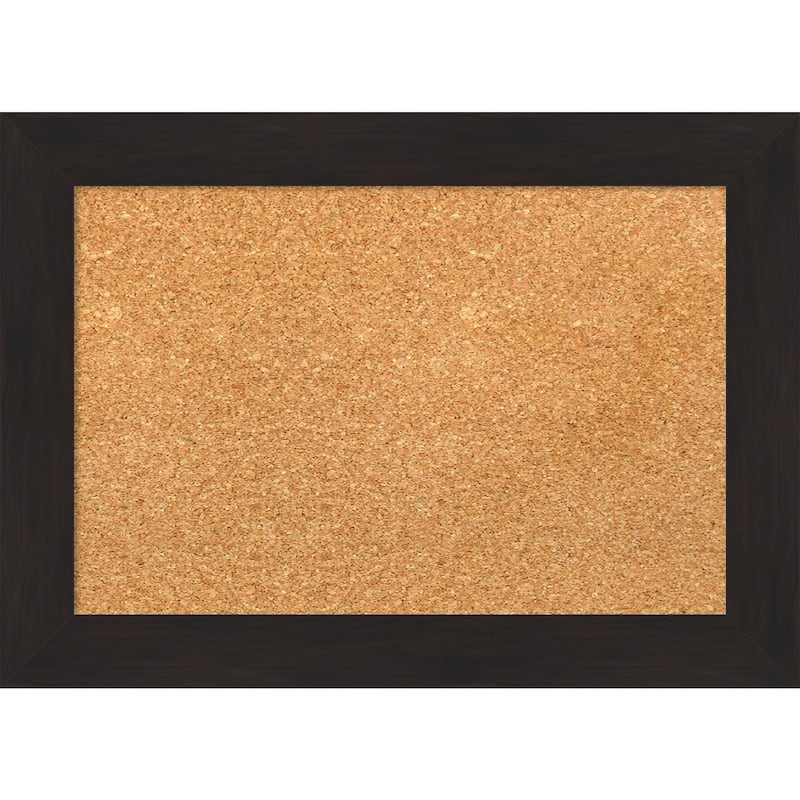 Furniture Espresso Narrow Framed Cork Bulletin Memo Board - 22-Inch x 16-Inch