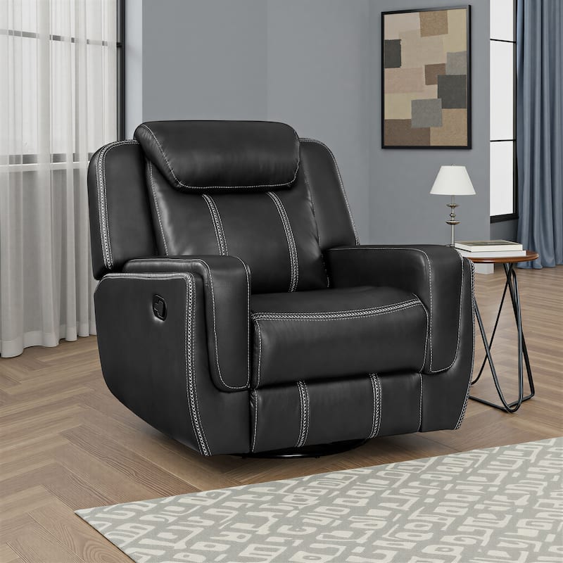Fremont & Park Manuel Breathable Faux Leather Swivel Glider Reclining Chair