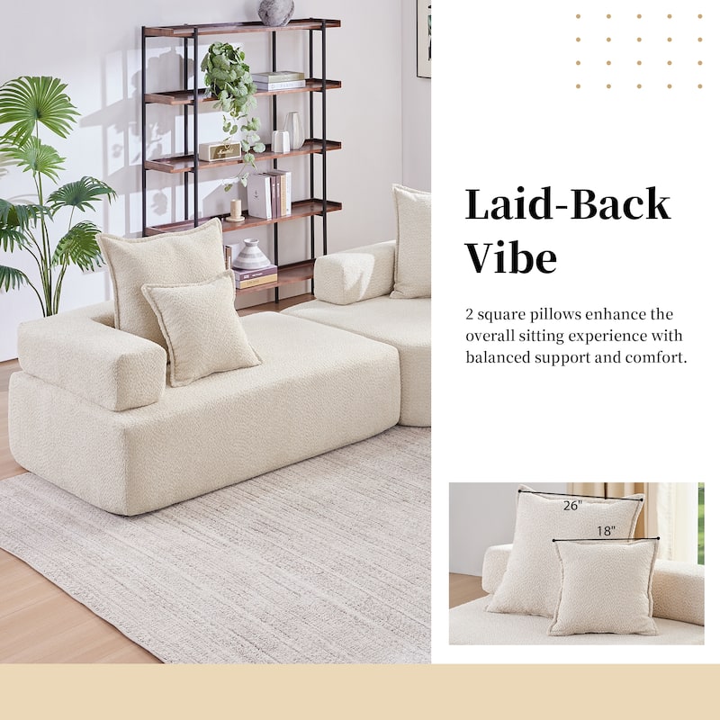 Oversized Modular Sofa,Luxury Boucle Floor Couch Set,Free Combination