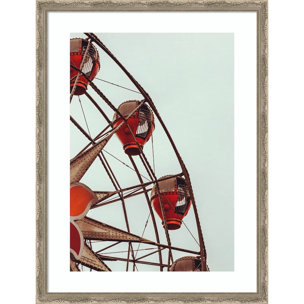 Ferris Wheel No. 5 by Rachel Lee 3 Birdies Studio Wood Framed Wall Art Print - Mila Dark Silver