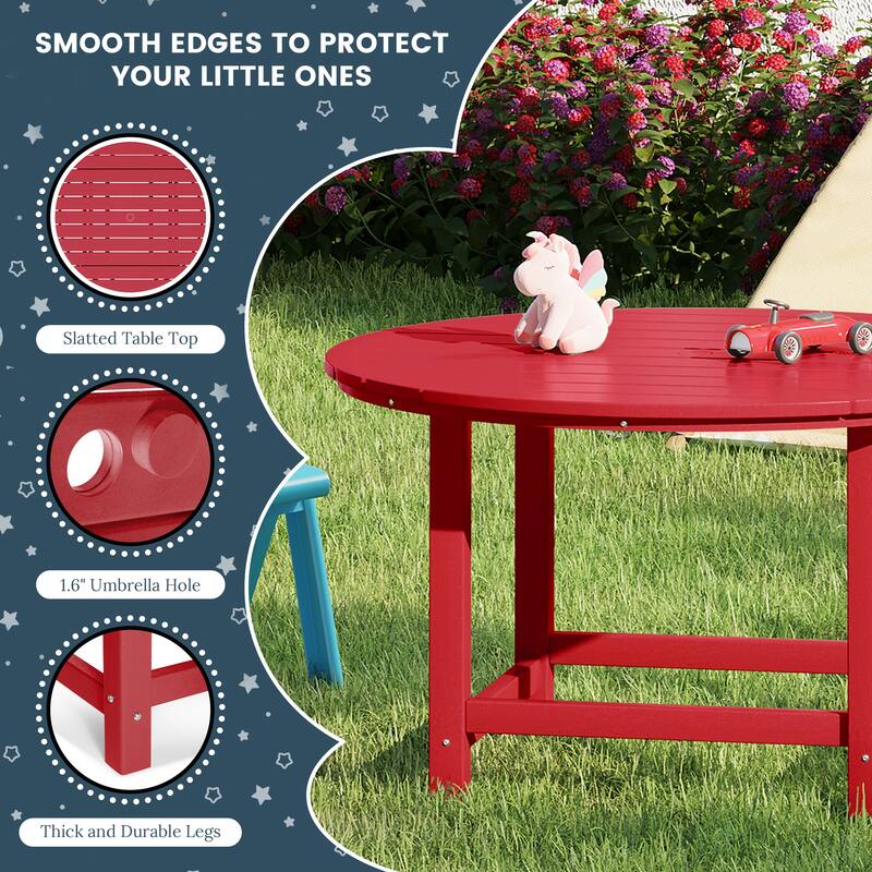 Laguna Kids Adirondack 5-Piece Round Table Dining Set