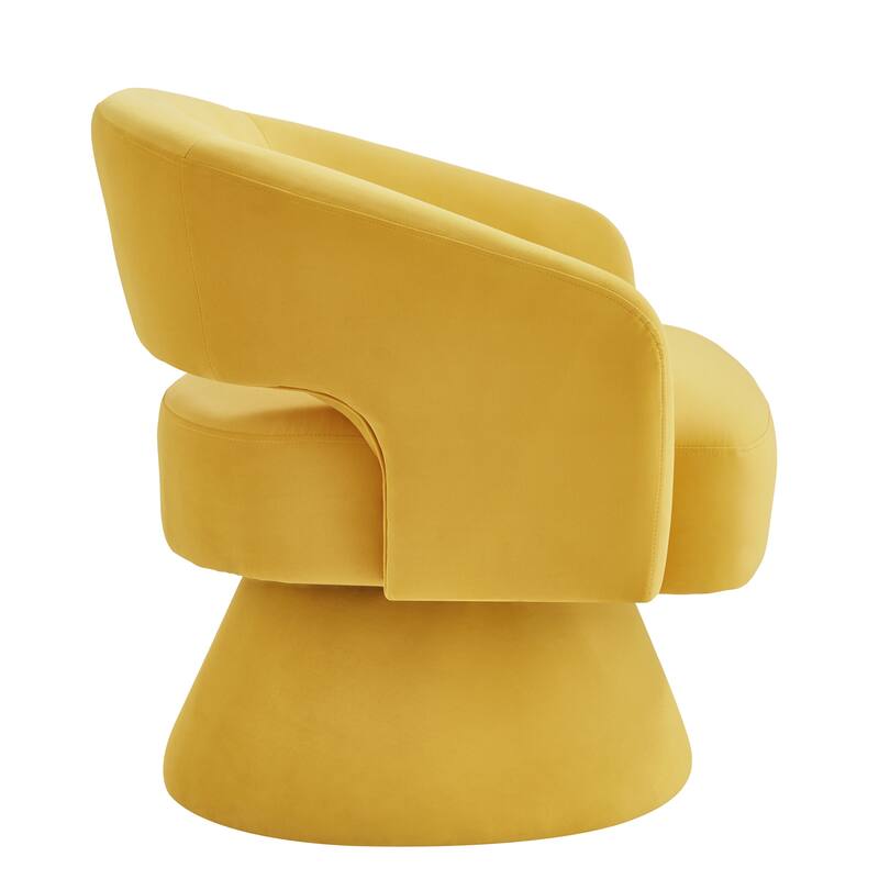 Swivel Barrel Chair,Upholstered Velvet Accent Chairs with Open Backrest and 360 Degree