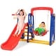 preview thumbnail 11 of 18, Goplus 3 in 1 Junior Children Climber Slide Swing Seat Basketball Hoop