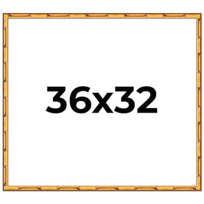 36x32 Frame Gold Bamboo Picture Frame Modern Photo Frame Includes UV Acrylic Shatter Guard Front Acid Free Foam Backing Board