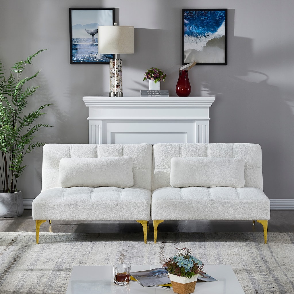 Living Room 2-Seater Sofa Couch, 71" Convertible Futon Sofa Bed