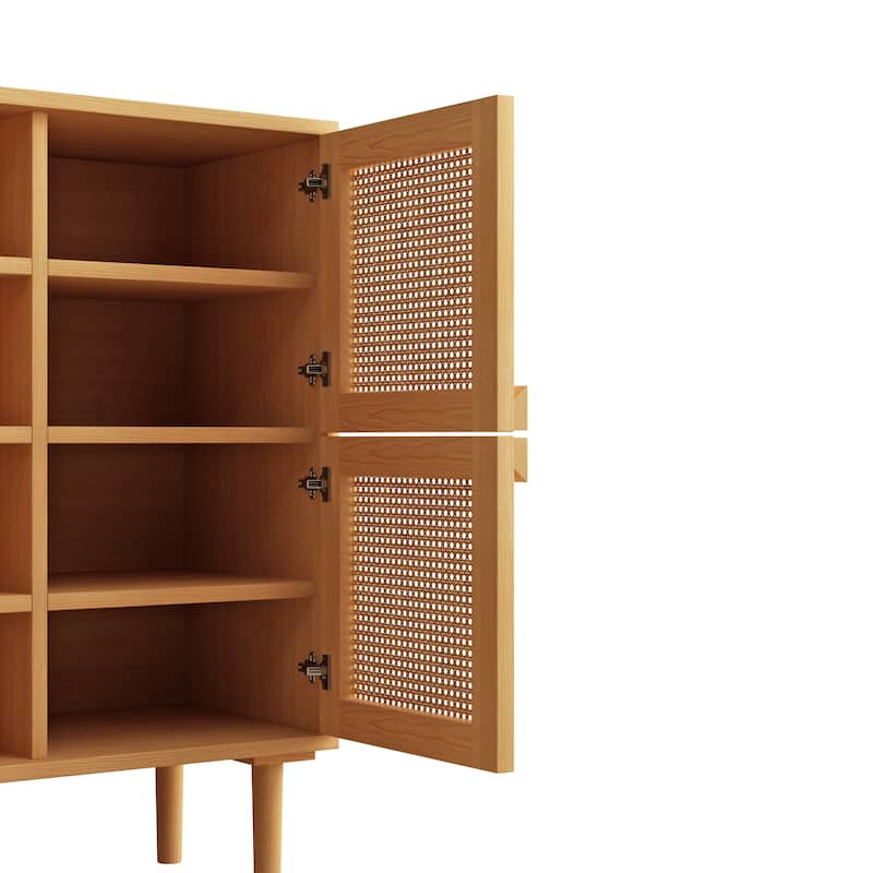 Rattan Mesh Storage Cabinet - N/A