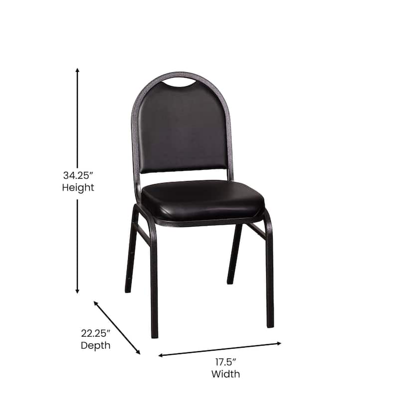 4PK Commercial Dome Back Stacking Banquet Chairs with Metal Frames