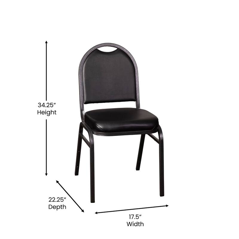 Commercial Dome Back Stacking Banquet Chair with Metal Frame