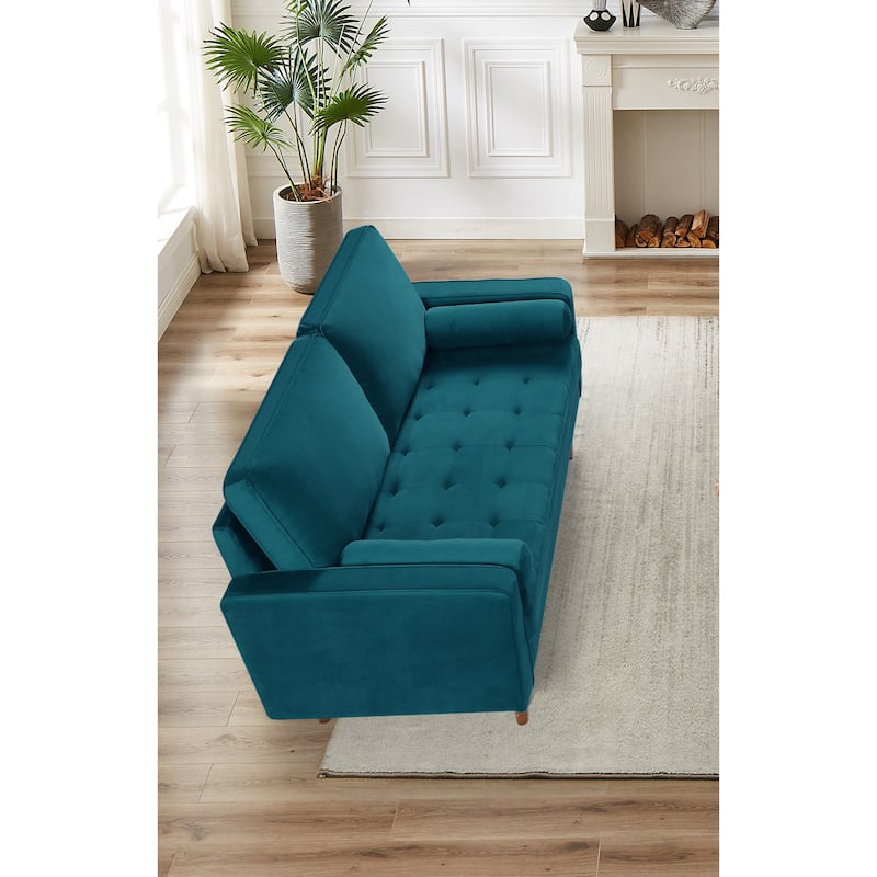 US Pride Furnitirue 58''W Tapered Legs Kent Velvet Loveseat