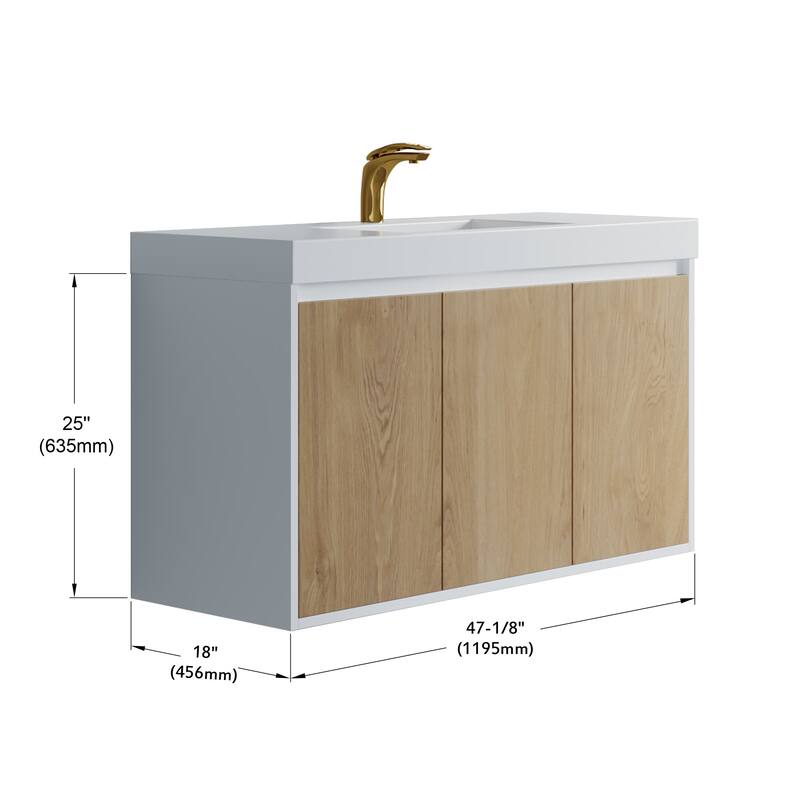 Kennan 48" Single Bathroom Vanity Set with Rectangle Legs