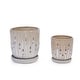preview thumbnail 4 of 17, 8" Striped Ceramic Flowerpot Windowsill Modern Garden Planter with Drainage Hole (Set of 2) - 7.48 in.W x 7.48 in.D x 8.07 in.H