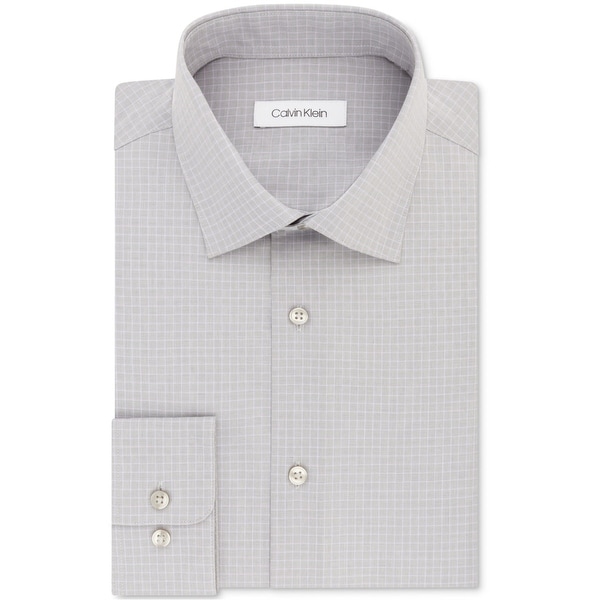 Calvin Klein Mens Steel Regular Fit Button Up Dress Shirt