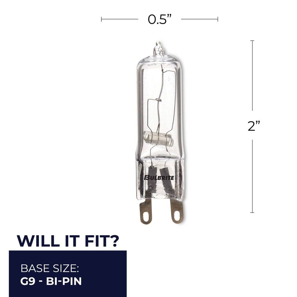 Bulbrite Pack of (5) Dimmable T4 Bi-Pin (G9) Halogen Mini