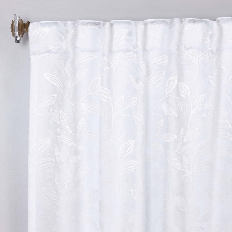 Superior Leaves Machine Washable Room Darkening Curtains with Back Tabs, Set of 2