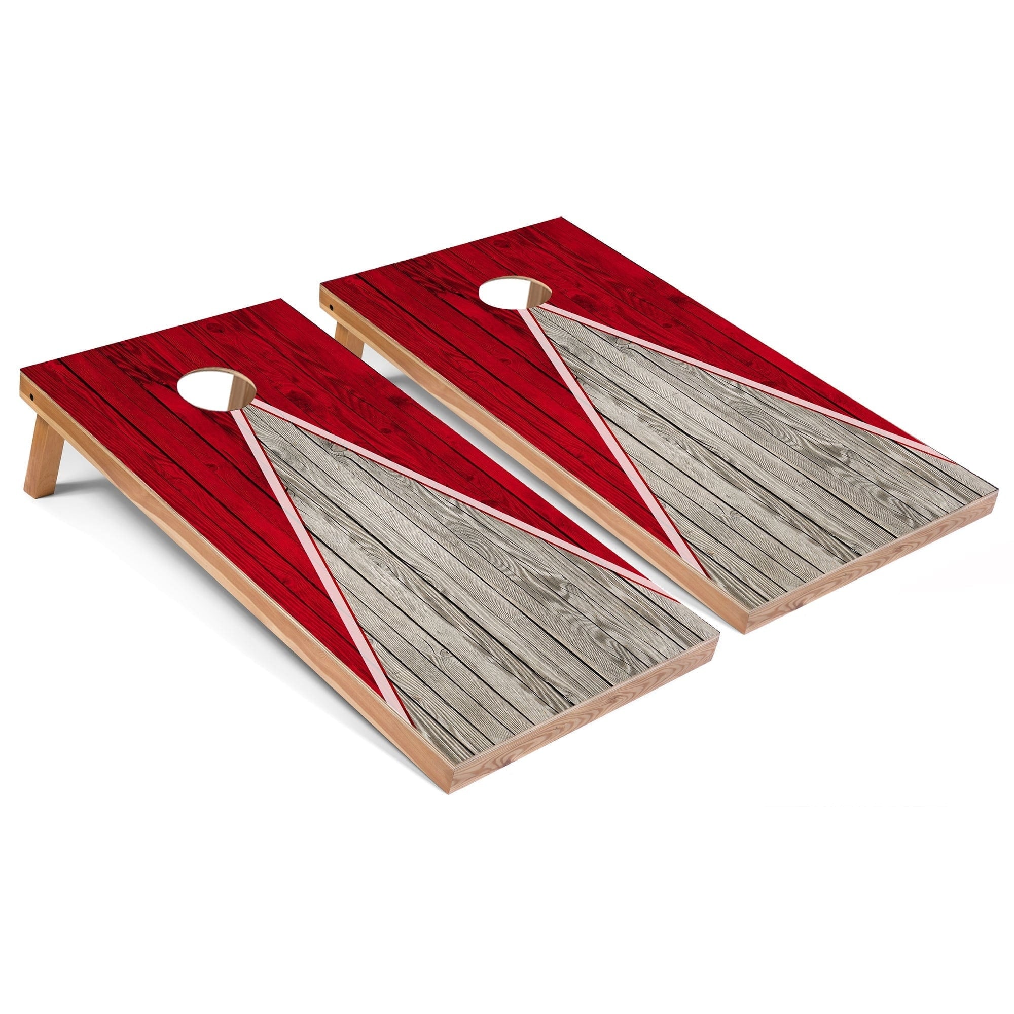 Red Pyramid Cornhole Board Set