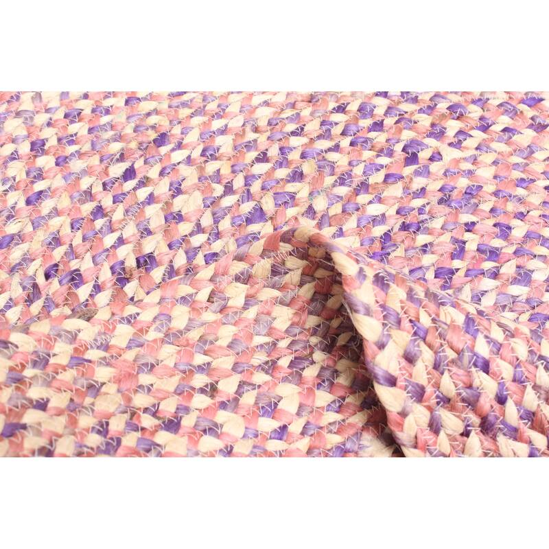 ECARPETGALLERY Braided Weave Palas Denizli Pink Jute Rug - 3'0 x 3'0