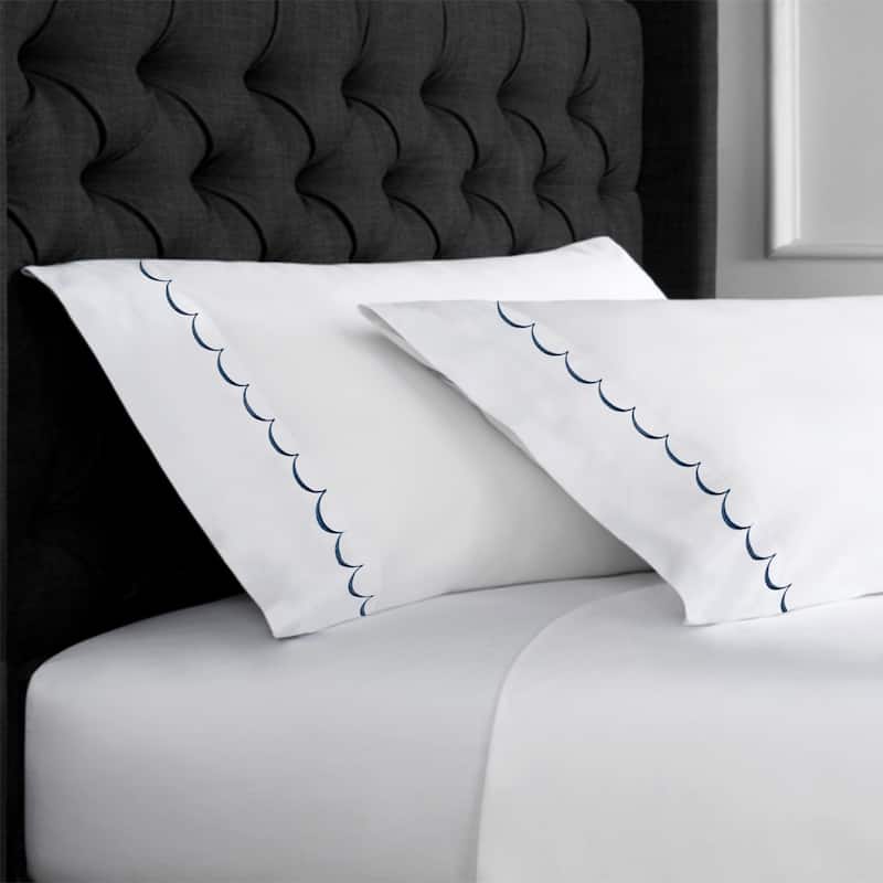 Home Sweet Home Collection 600TC Cotton Scallop Embroidery Sheet Set & Pillowcases