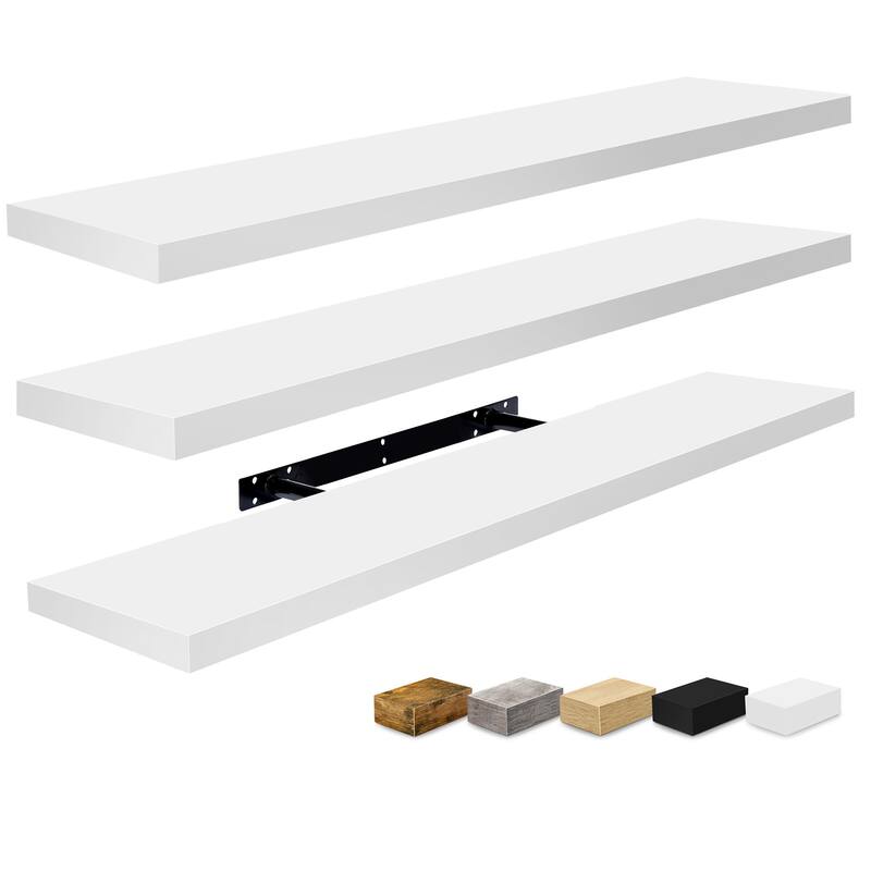 Sorbus Long Floating Shelves Set of 3, Large Faux Wood Wall Mounted Floating Shelves - 35” L x 9” W x 1.5” H