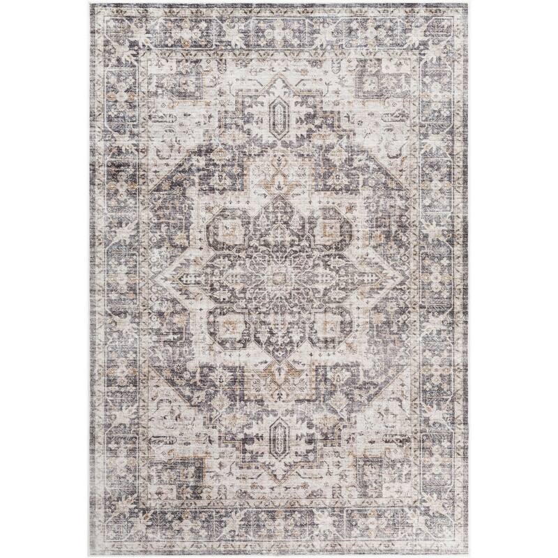Livabliss Traditional Lavable Medallion Washable Area Rug