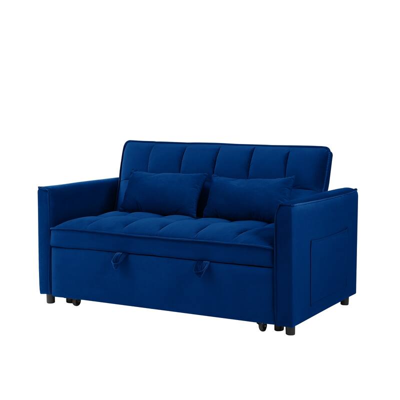 3-in-1 Convertible Modern Velvet Sofa Bed