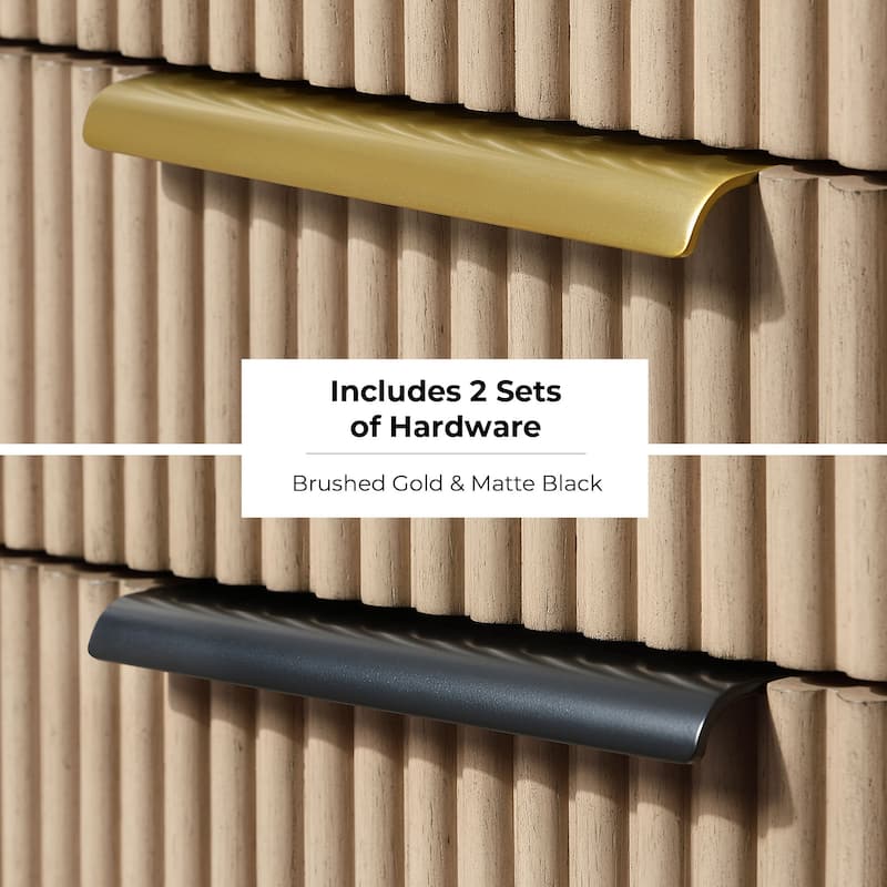 Amara 36 in. Sahara Birch Vanity with White Top and Brushed Gold Hardware