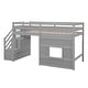 preview thumbnail 15 of 28, Twin Loft Bed with Storage Staircase and Window, Grey