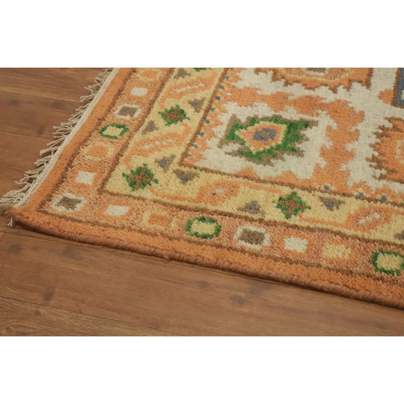 Handmade Geometric Kazak Indian Area Rug Handmade Wool Carpet - 11' 10'' X 8' 9''