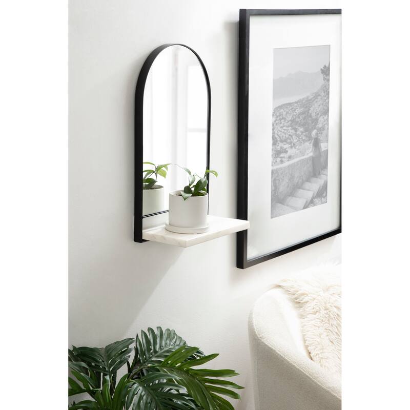 Kate and Laurel Chadwin Wall Mirror with Shelf