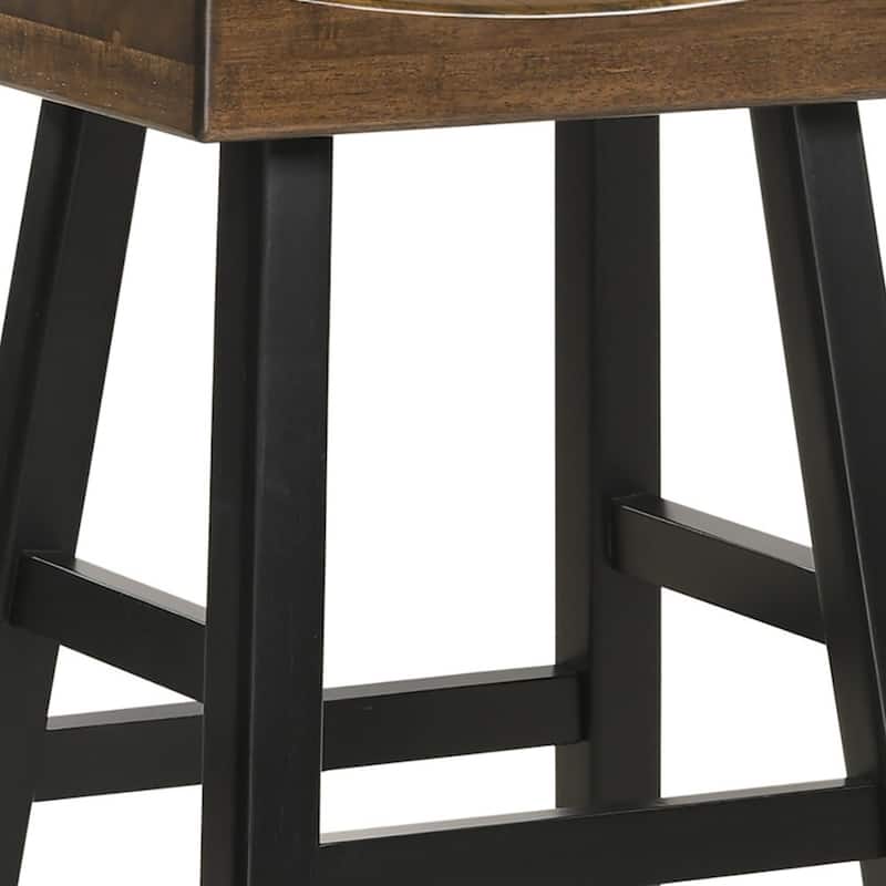 Modern Solid Wood Bar Stool with Footrest, Armless and Backless Design for Kitchen or Dining Room