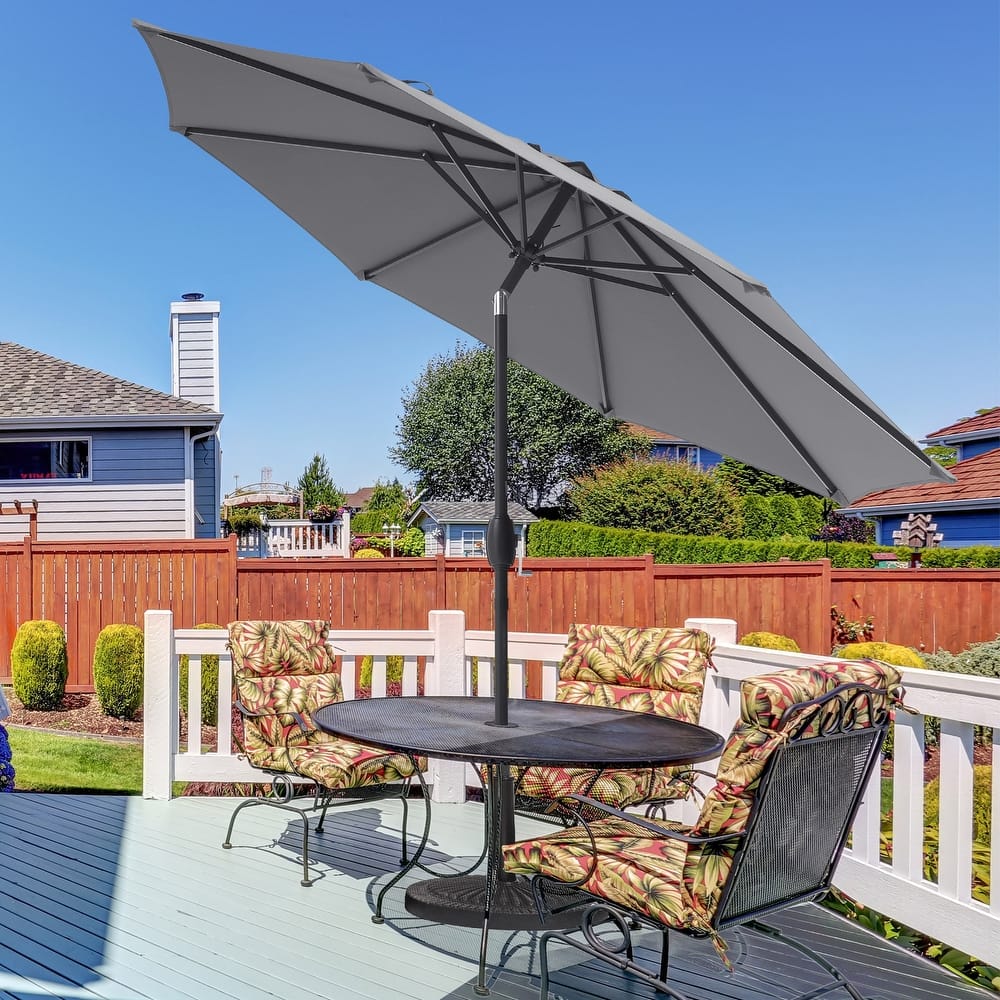 BONOSUKI 9ft Patio Umbrella,Outside Deck Table Umbrella,w/Tilt Crank