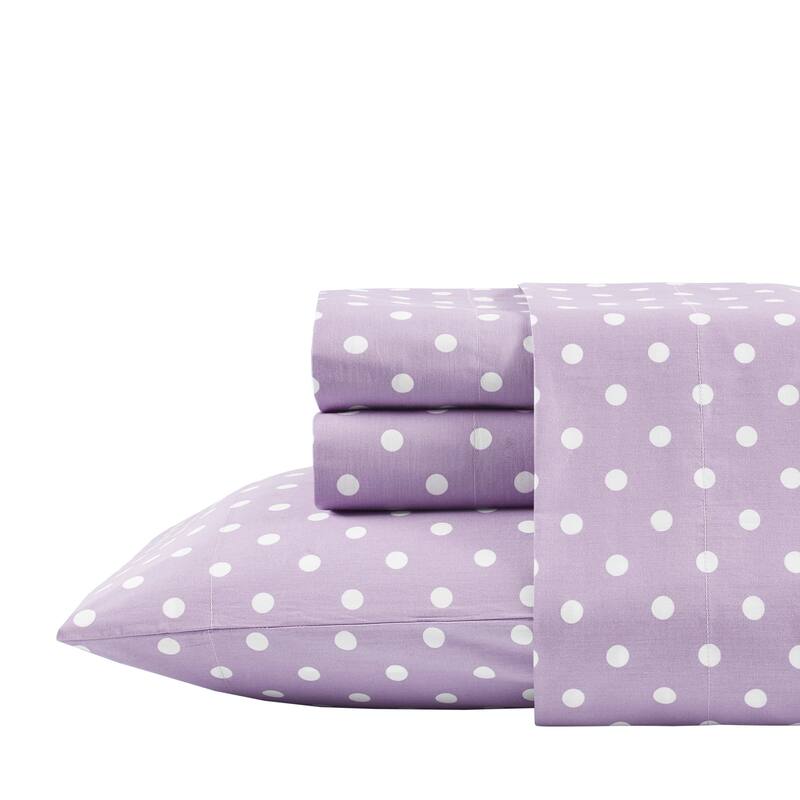 Intelligent Design Polka Dot Printed 100% Cotton Sheet Set