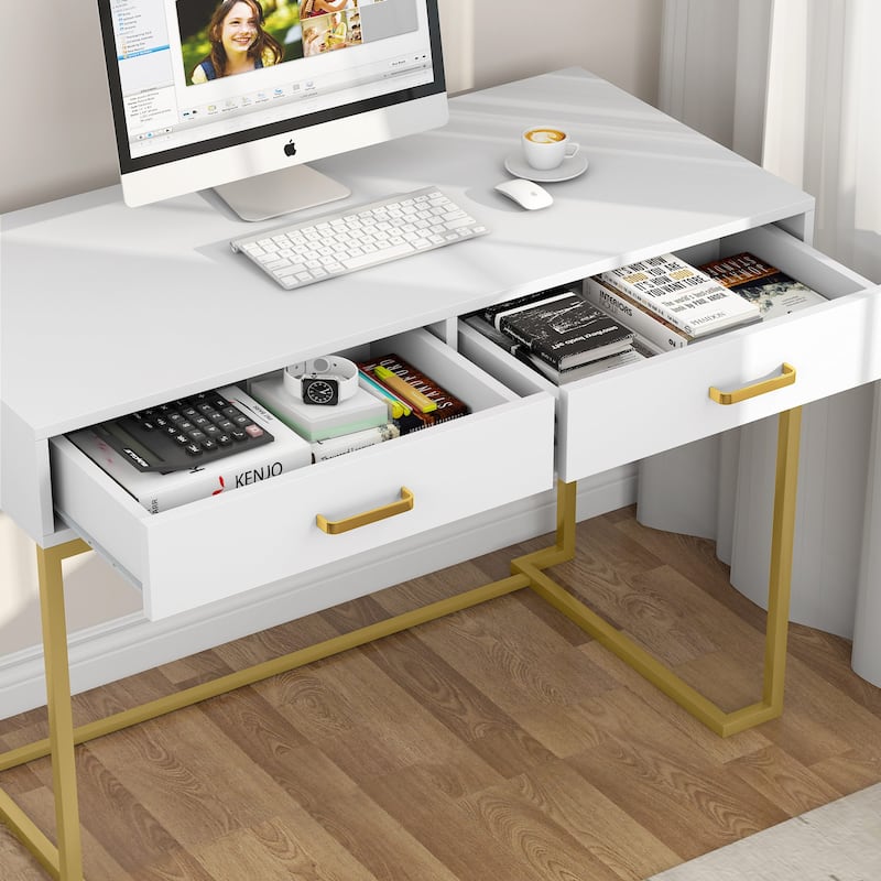 Desk with 2 Drawers, Simple Modern Style