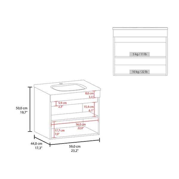 dimension image slide 3 of 4, Rainbow City Vanity with 2 Doors