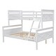 preview thumbnail 6 of 8, Twin over Full Bunk Bed Wood Frame Guardrail Bed with Ladder and Headboard & Footboard for Kids Teens