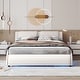 preview thumbnail 16 of 25, Merax Upholstered Faux Leather Platform Bed with LED Light