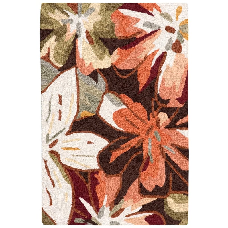 Gako Floral Traditional Stain Resistant Low Pile Area Rug By HomeRoots - 33' X '21' X '0.25