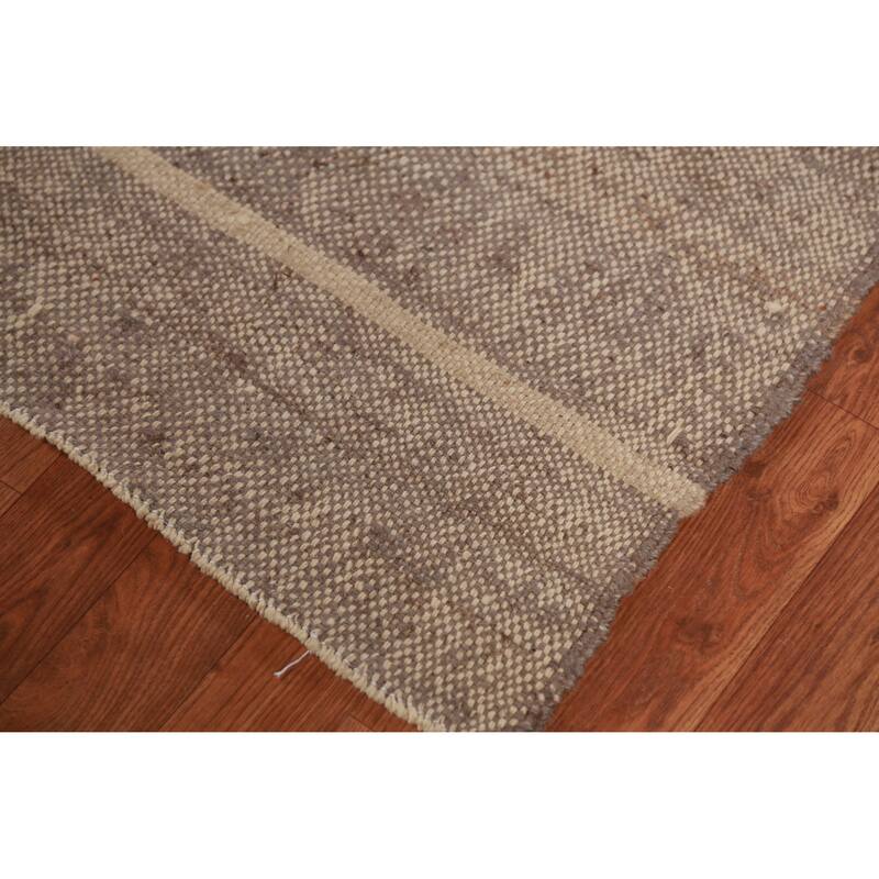 Hand Woven Oriental 100% Jute Carpet Southwestern Modern Brown Kilim Area Rug - 9' 11'' X 8' 4''