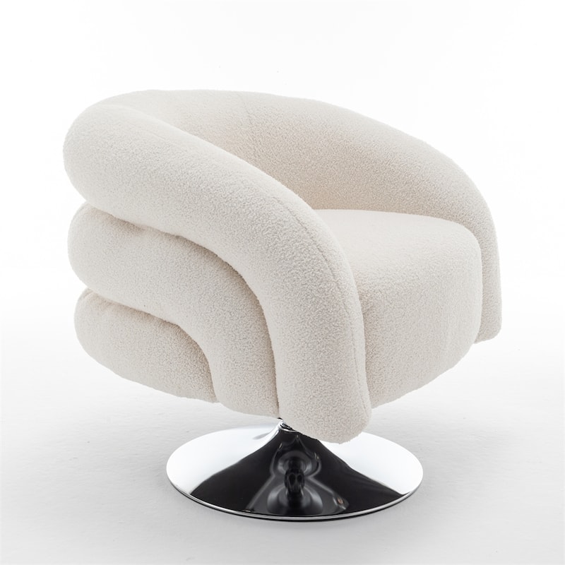 Modern Single Swivel Upholstered Sofa Chair with Base
