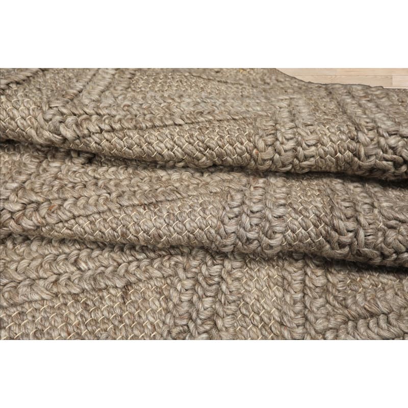 9x12 Tibetano Hand Knotted Flatweave Wool Tone on Tone Mocha Contemporary Rug - 9' x 12'