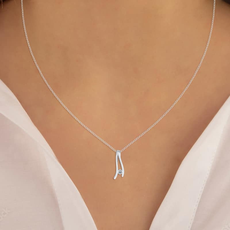 Marquee Diamond Pendant in 10K White Gold