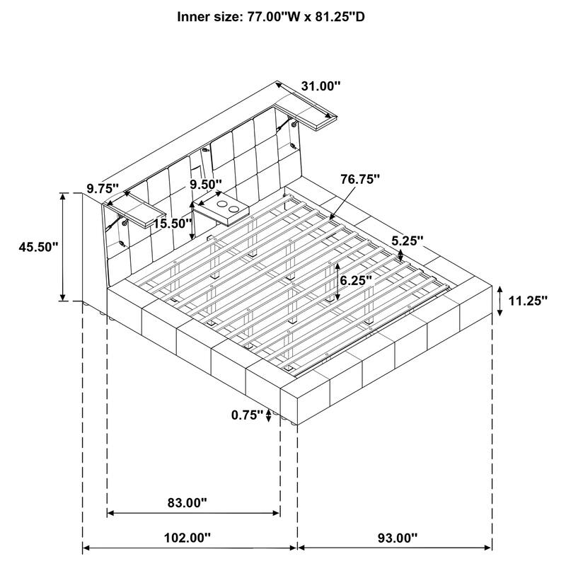 Dreux Upholstered Panel Platform Bed