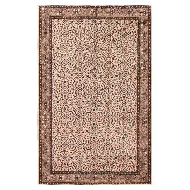 ECARPETGALLERY Hand-knotted Melis Vintage Cream Wool Rug - 5'9 x 9'4 - Cream - 5'9 x 9'4