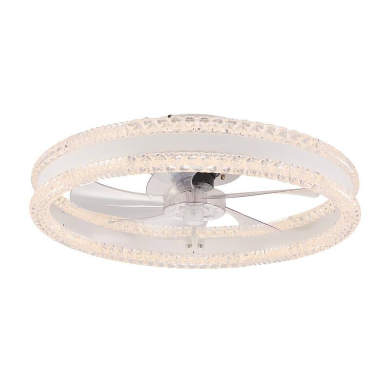 20" Luxury Double Ring LED Ceiling Fan with Light