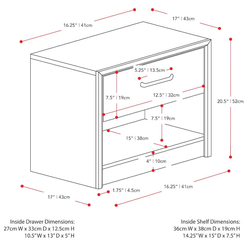 Newport 1 Drawer Nightstand