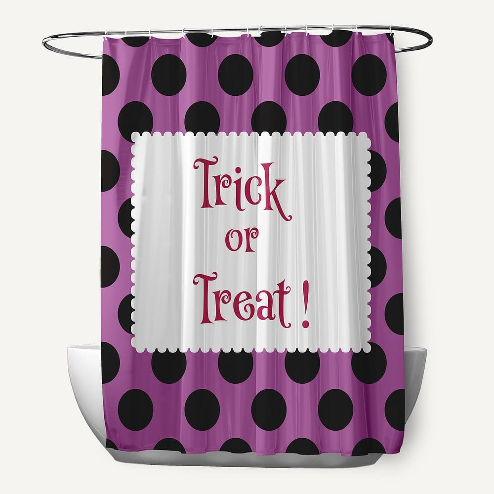Halloween Trick or Treat Dots Shower Curtain