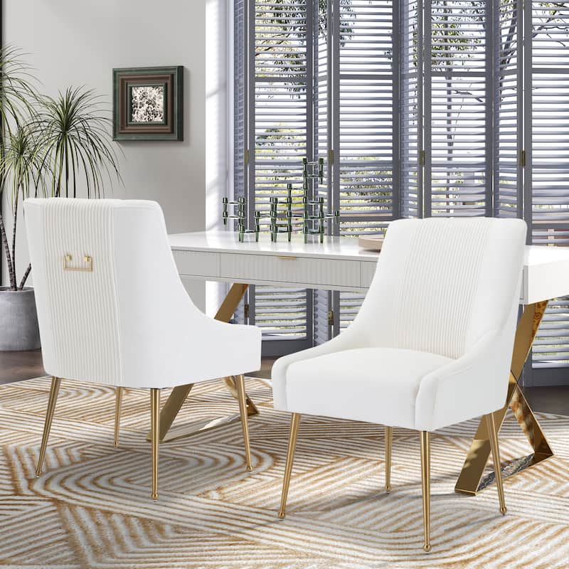 Clihome Velvet Upholstered Dining Chairs (Set of 2)