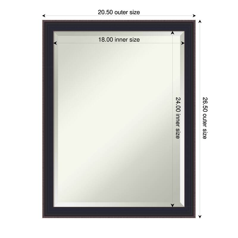 Havana Black Bronze Beveled Framed Wall Mirror - Havana Black Bronze - 21 x 27 in