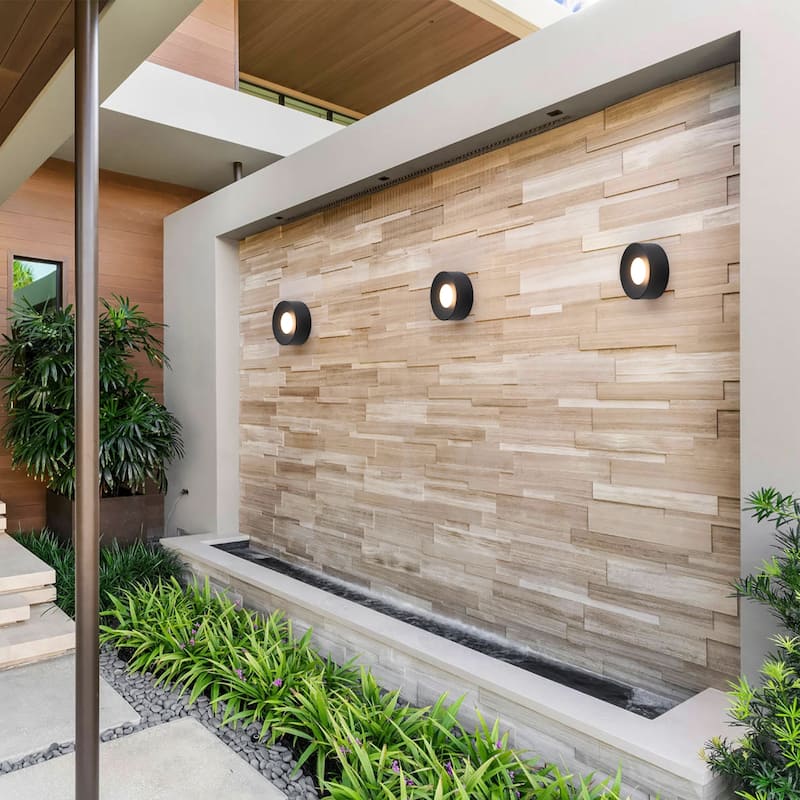 Modern 1-Light Round LED Outdoor/Indoor Ceiling Light with 3000K Warm White for Hallway / Corridor - W5" x H2"