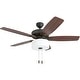 preview thumbnail 5 of 6, 52" Prominence Home Greybrook Bronze LED Farmhouse Ceiling Fan with Light, Pull Chain