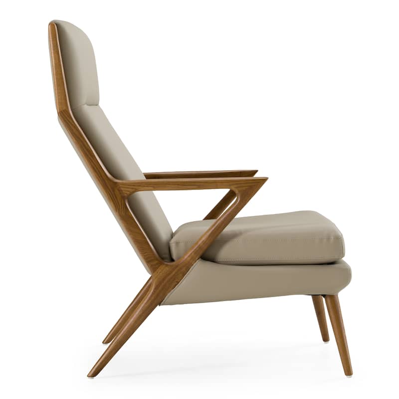 Modrest Fulton Modern Beige Lounge Chair & Ottoman